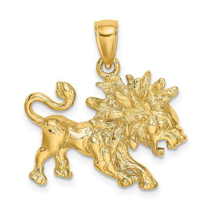 14K Gelbgold Löwe Sternzeichen-Charm groß