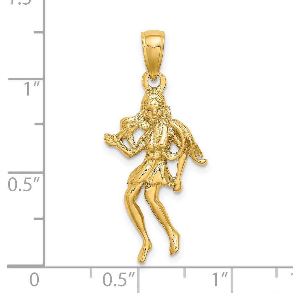 14K Gelbgold Großer Jungfrau Sternzeichen-Charm
