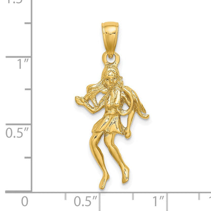 14K Gelbgold Großer Jungfrau Sternzeichen-Charm