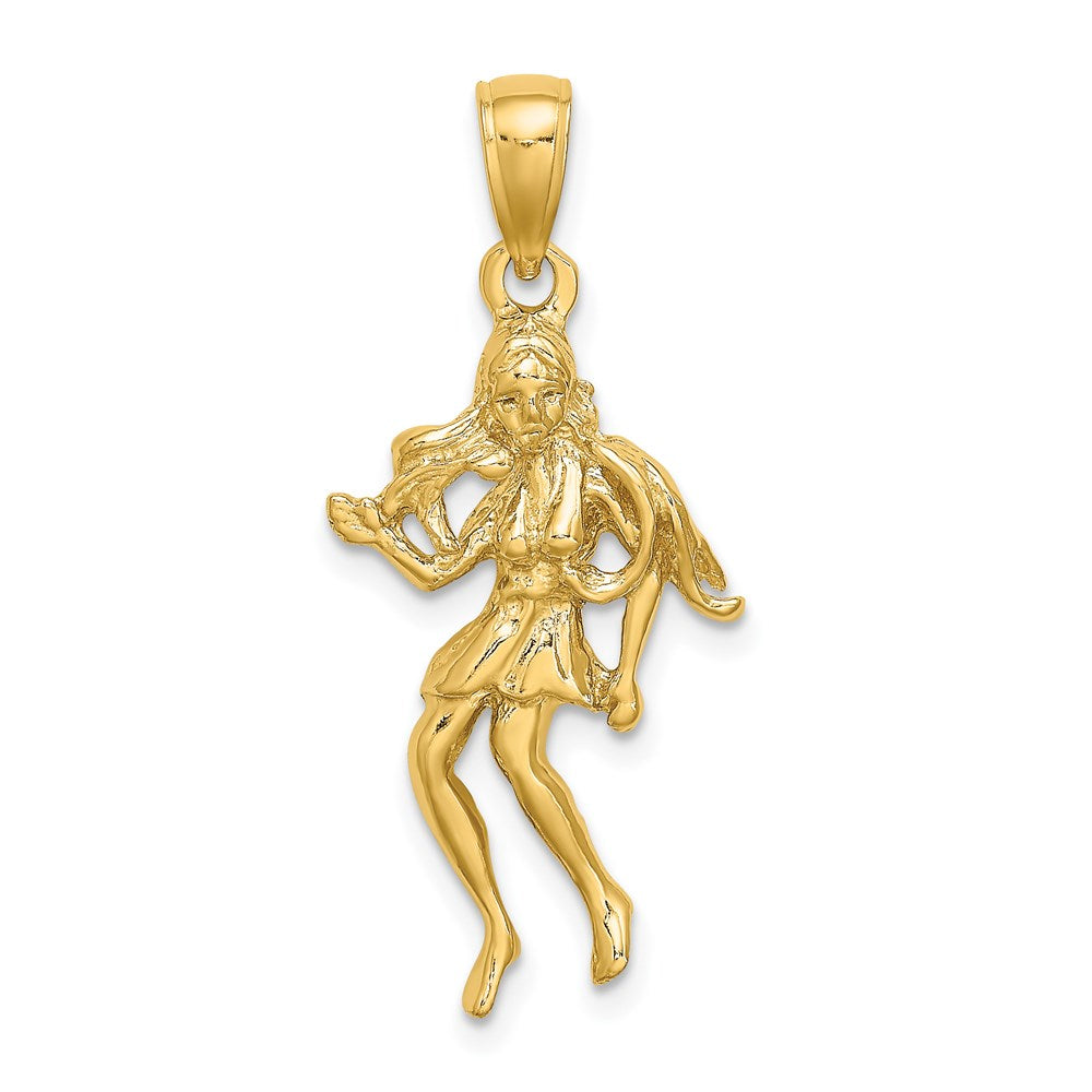 14K Gelbgold Großer Jungfrau Sternzeichen-Charm
