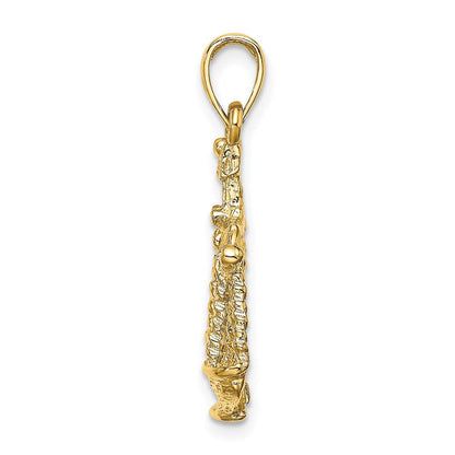 14K Gelbgold Waage Sternzeichen-Charm, groß