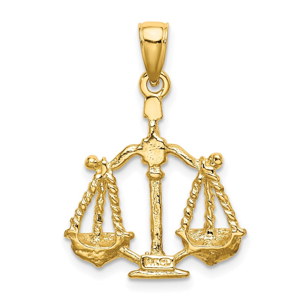 14K Gelbgold Waage Sternzeichen-Charm, groß