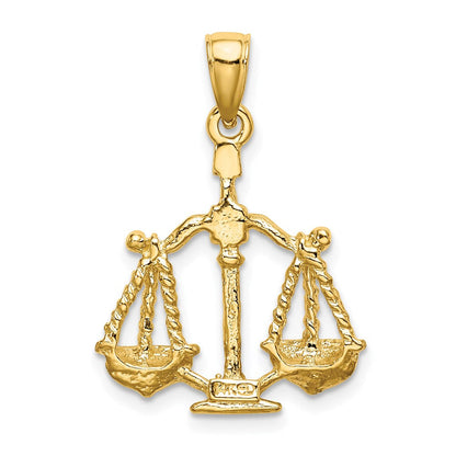 14K Gelbgold Waage Sternzeichen-Charm, groß