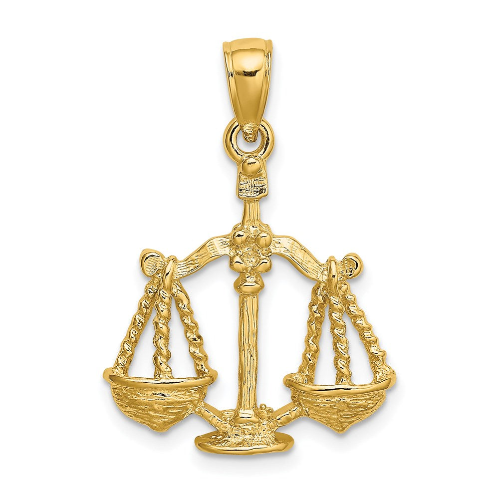 14K Gelbgold Waage Sternzeichen-Charm, groß