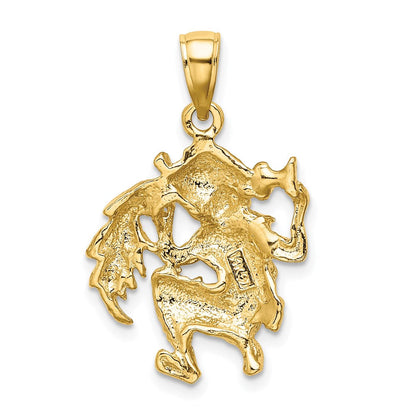 14K Gelbgold großer Wassermann Sternzeichen-Charm
