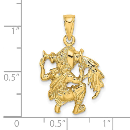 14K Gelbgold großer Wassermann Sternzeichen-Charm