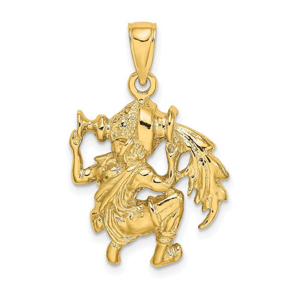 14K Gelbgold großer Wassermann Sternzeichen-Charm