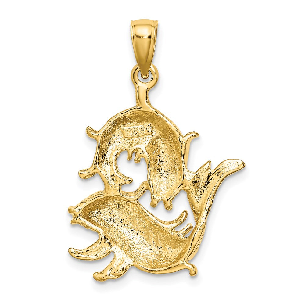 14 Karat Gelbgold Großer Fische-Sternzeichen-Charm