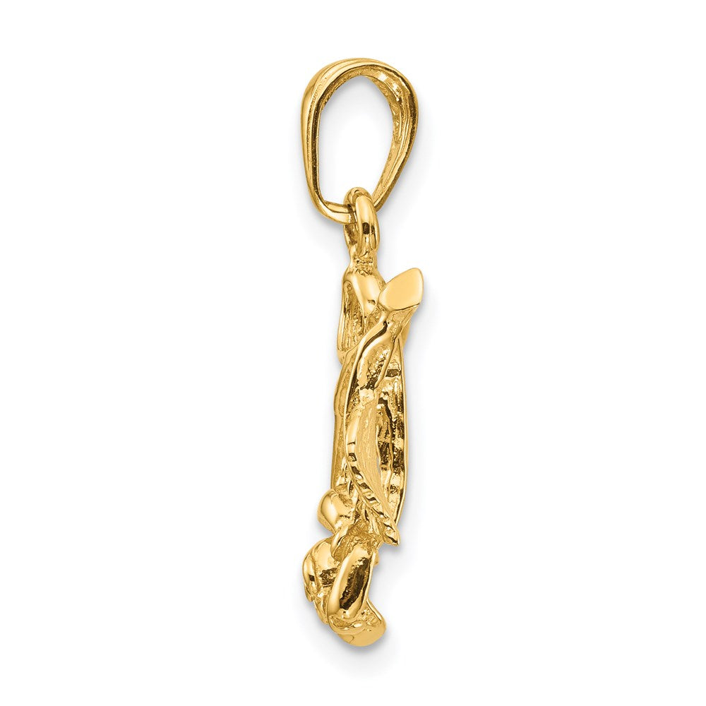 14K Gelbgold Rose-Anhänger