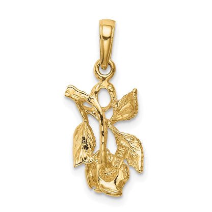 14K Gelbgold Rose-Anhänger