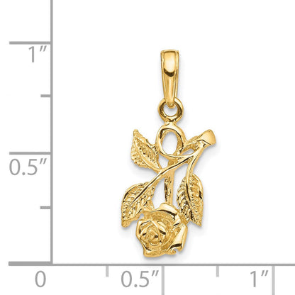 14K Gelbgold Rose-Anhänger