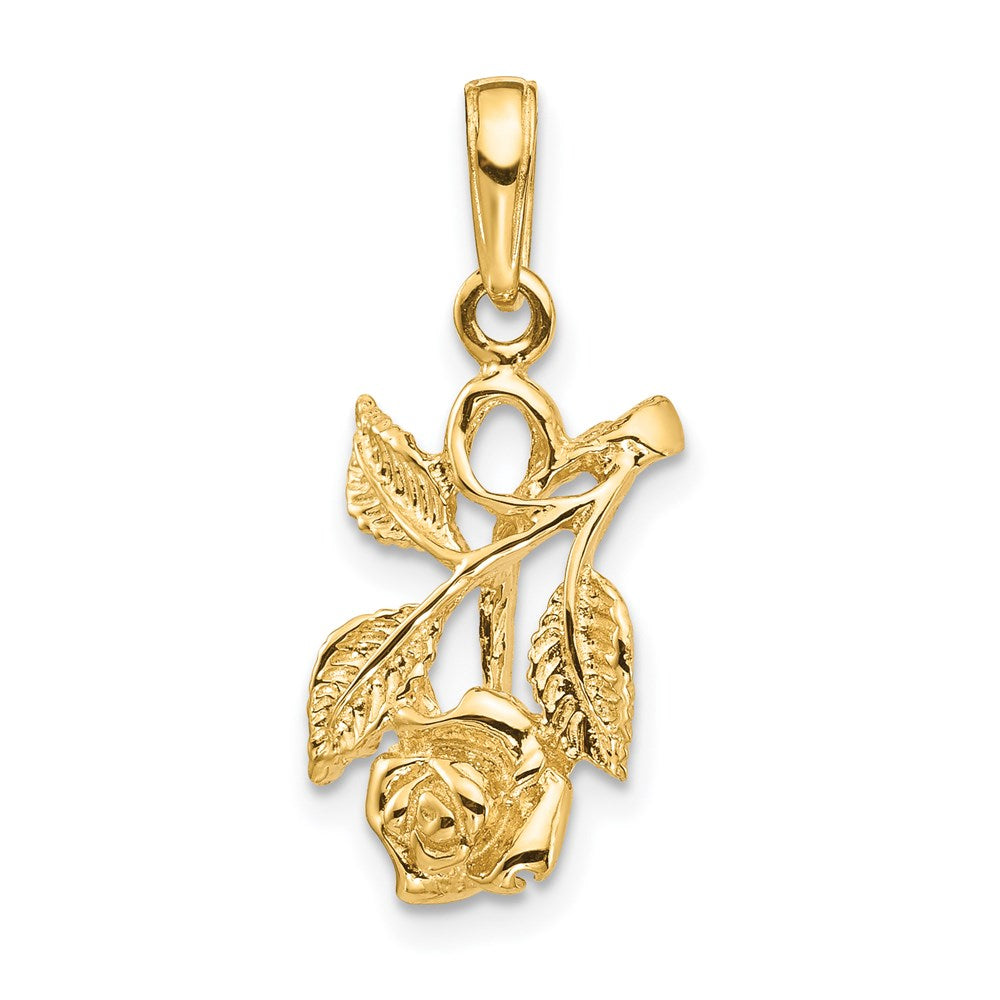14K Gelbgold Rose-Anhänger