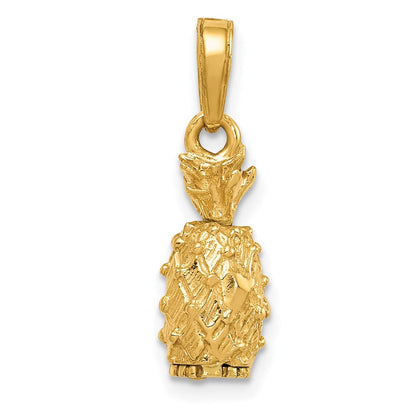 14K Gelbgold 3-D Ananas-Anhänger