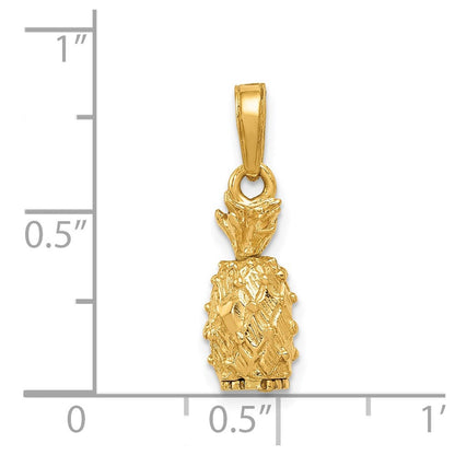 14K Gelbgold 3-D Ananas-Anhänger