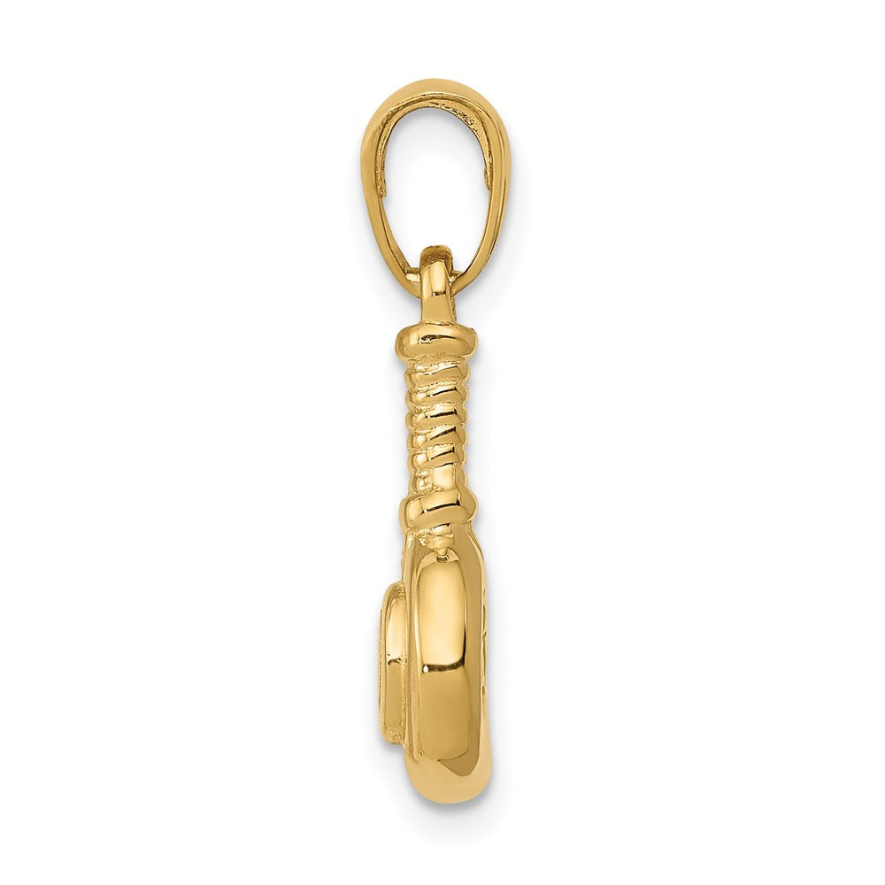 14 Karat Gelbgold 3D-Föhn-Anhänger