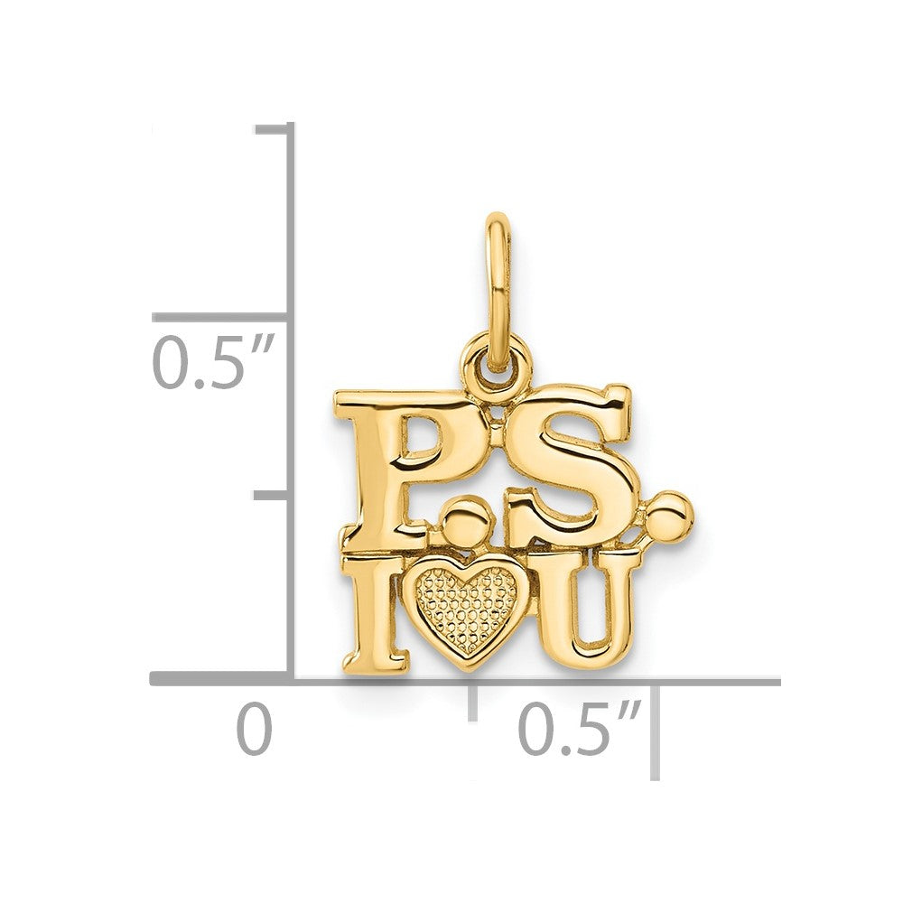 14K Gelbgold P.s. I Liebe You Charm