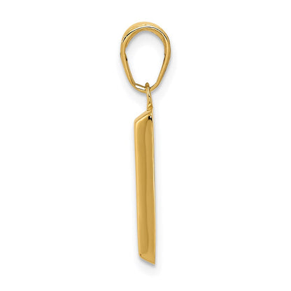 14K Gelbgold 3D-Goldbarren-Anhänger