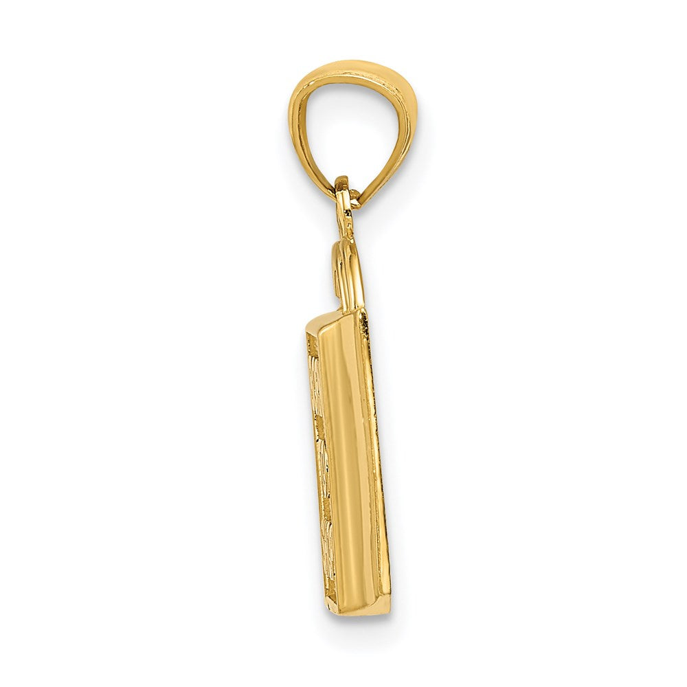 14K Gelbgold Shopping Bag mit Born To Shop Anhänger