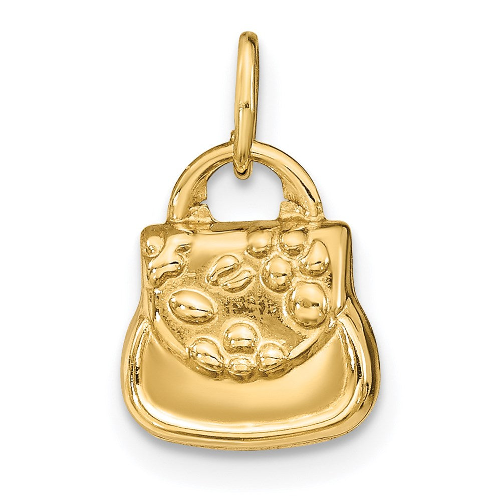 14K Gelbgold 3-d Purse Charm
