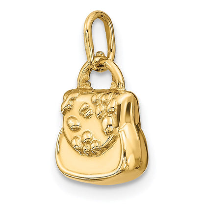 14K Gelbgold 3-d Purse Charm