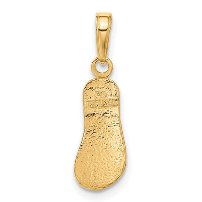 14K Gelbgold 3d Einfach Flip-flop Anhänger