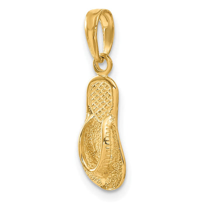 14K Gelbgold 3d Einfach Flip-flop Anhänger