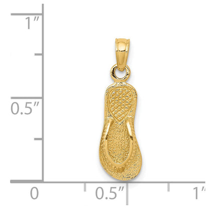 14K Gelbgold 3d Einfach Flip-flop Anhänger