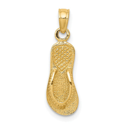 14K Gelbgold 3d Einfach Flip-flop Anhänger