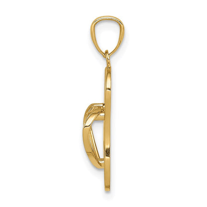 14K Gelbgold 3D-Flip-Flop-Anhänger