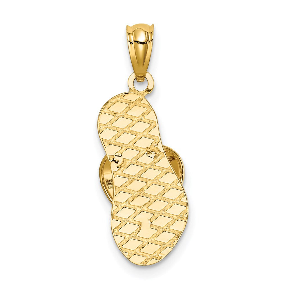 14K Gelbgold 3D-Flip-Flop-Anhänger