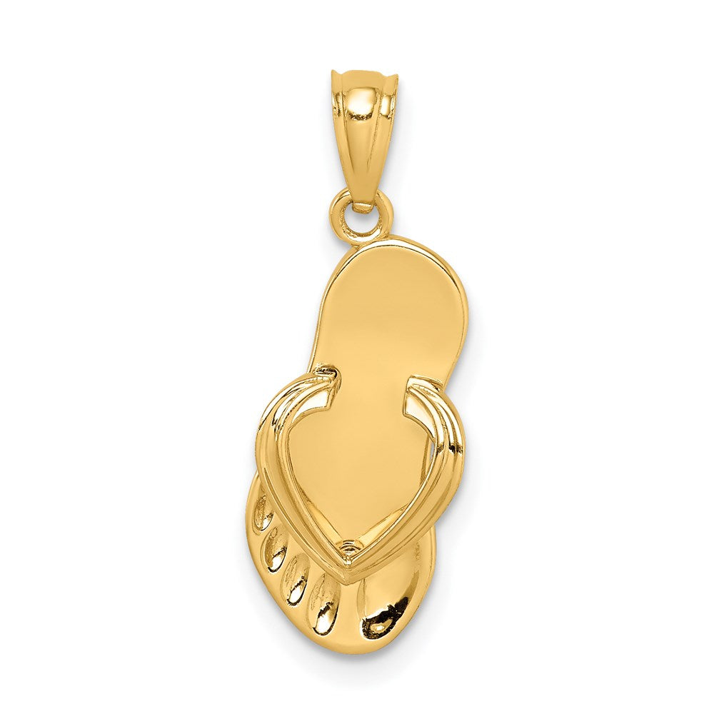 14K Gelbgold 3D-Flip-Flop-Anhänger