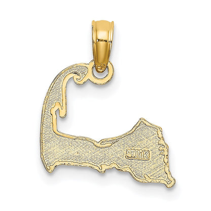 14K Gelbgold Cape Cod Karte Charm