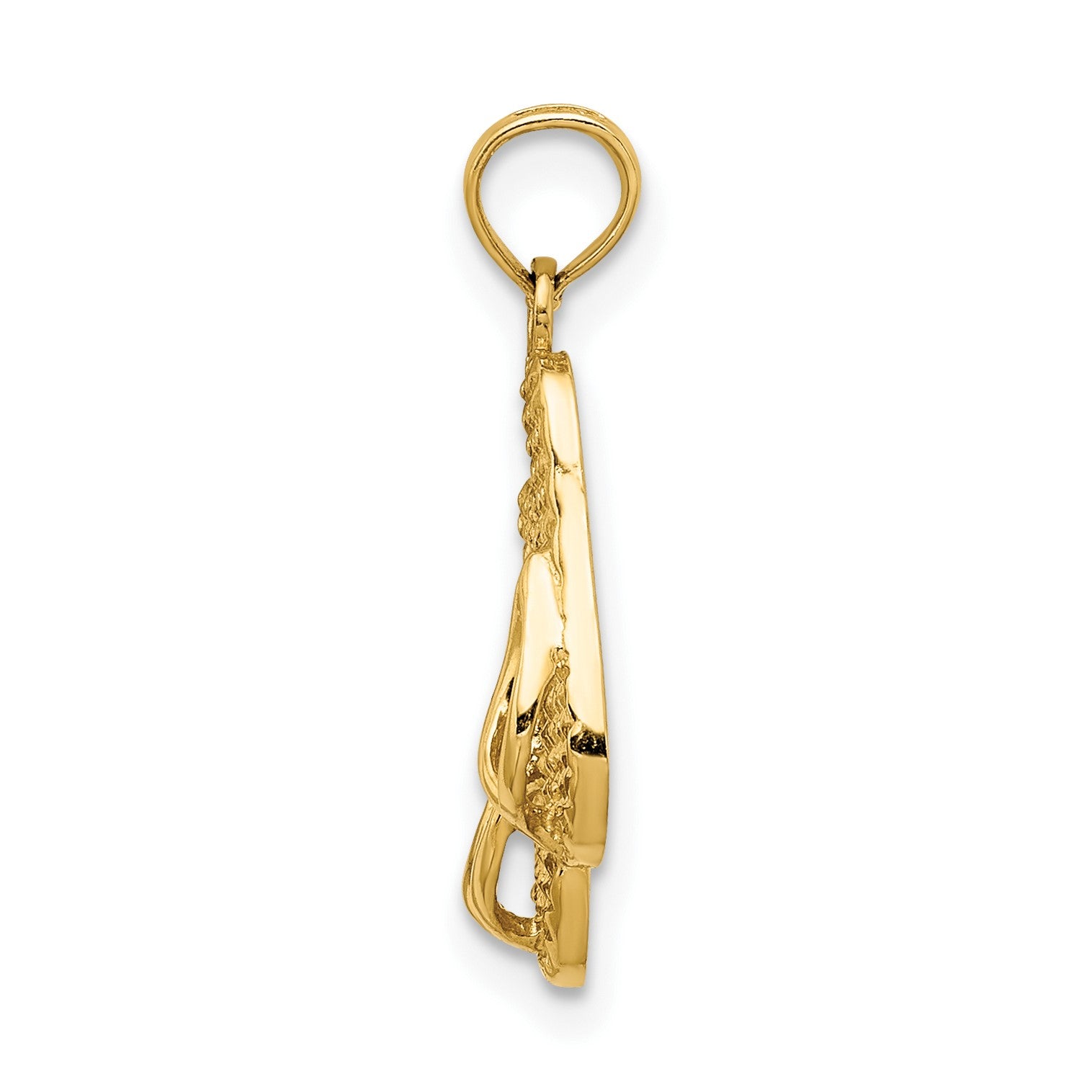 14K Gelbgold 3D CAPE COD Doppel-Flip-Flop-Charm