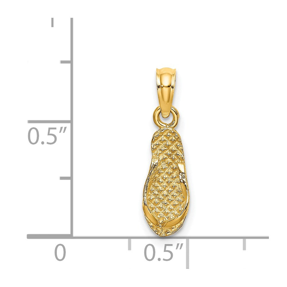 14K Gelbgold 3d Captiva Flip-flop Charm
