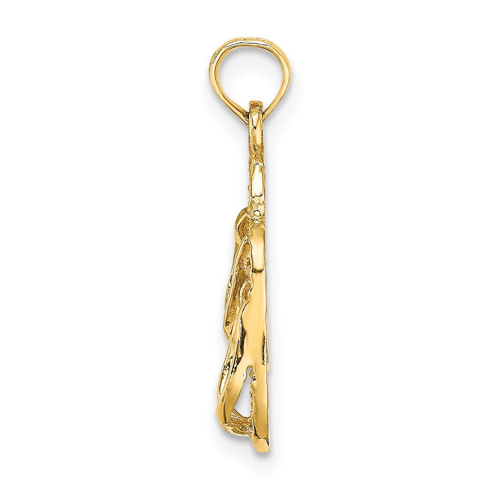 14K Gelbgold 3d Destin, Florida Doppelt Flip-flop Charm