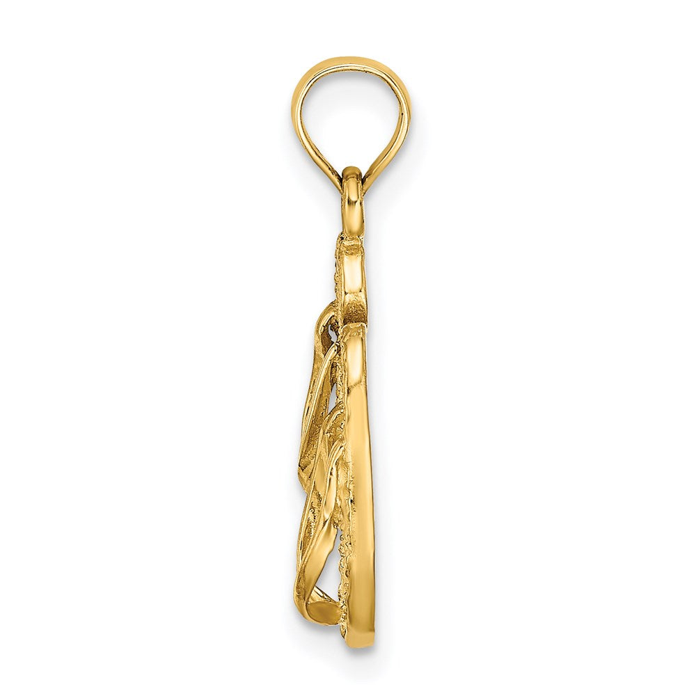 14K Gelbgold 3D FT. MYERS Doppel-Flip-Flop-Charm