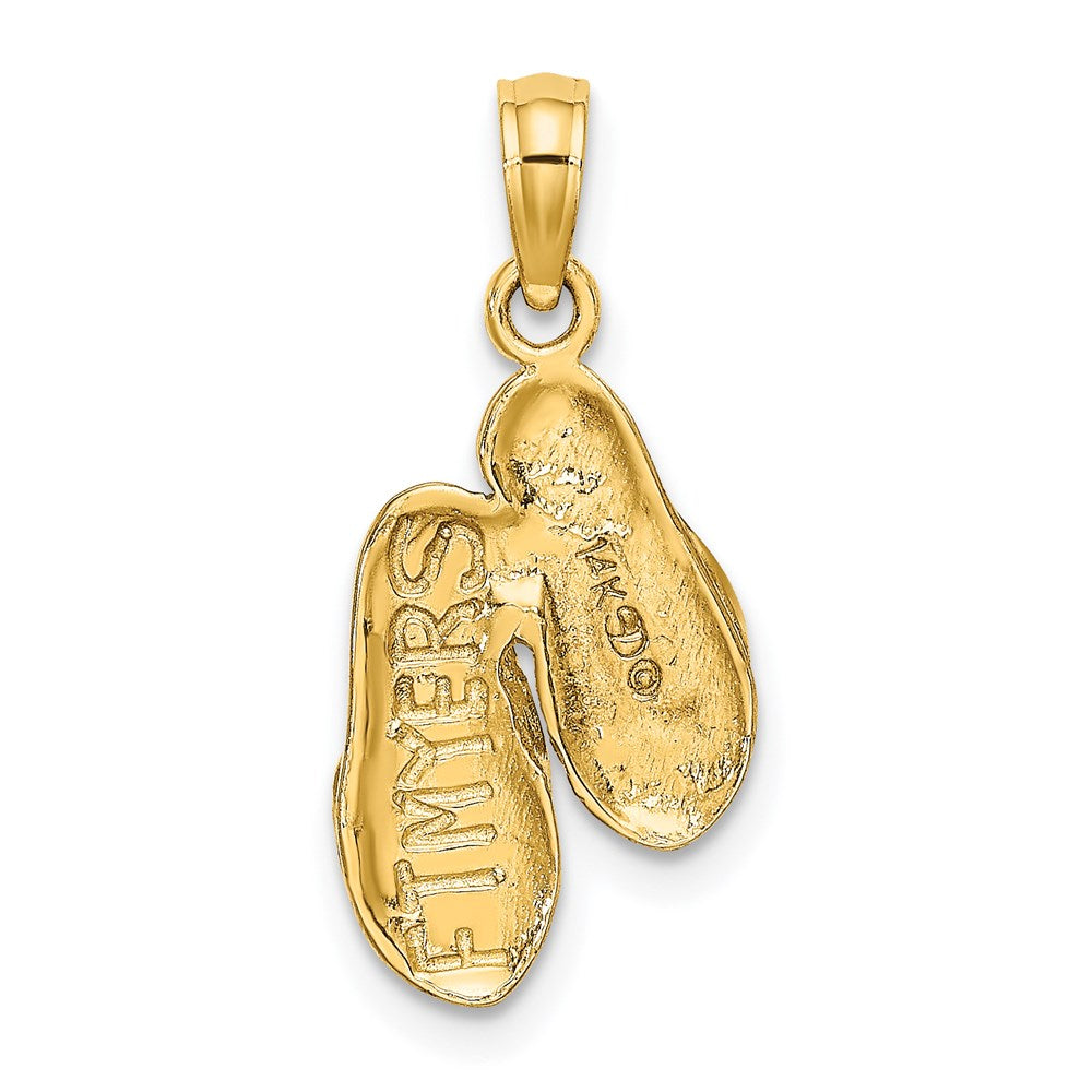 14K Gelbgold 3D FT. MYERS Doppel-Flip-Flop-Charm