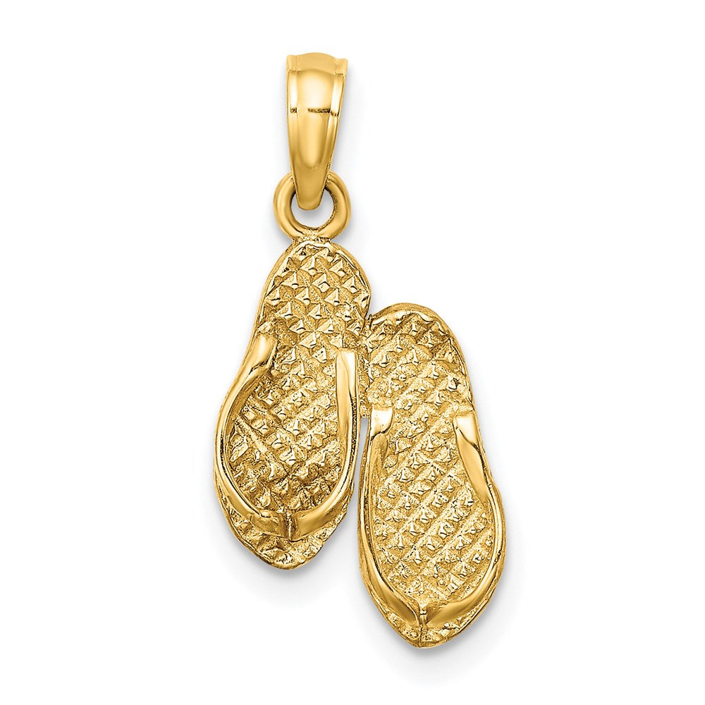 14K Gelbgold 3D FT. MYERS Doppel-Flip-Flop-Charm