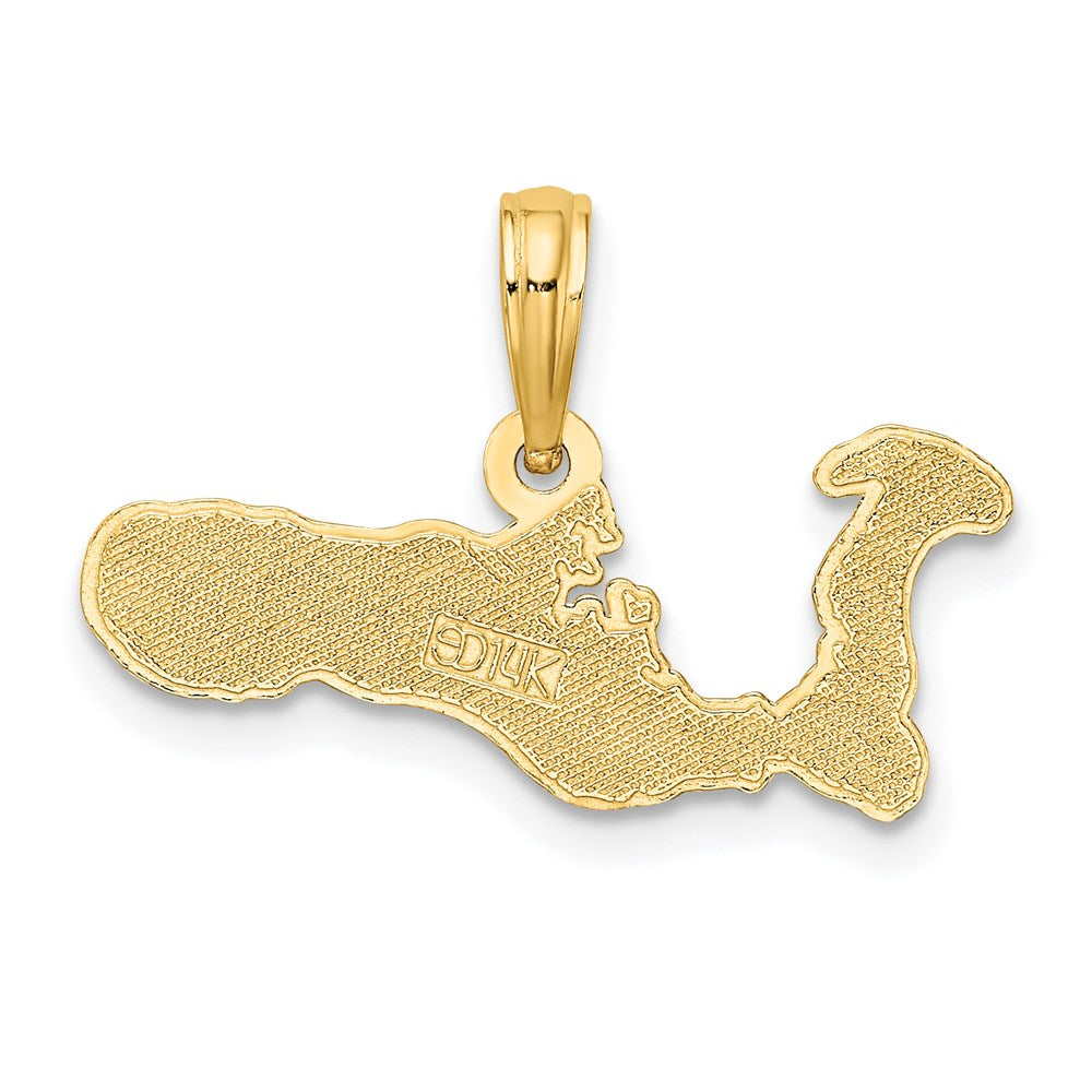 14K Gelbgold Grand Cayman Island Karte Charm