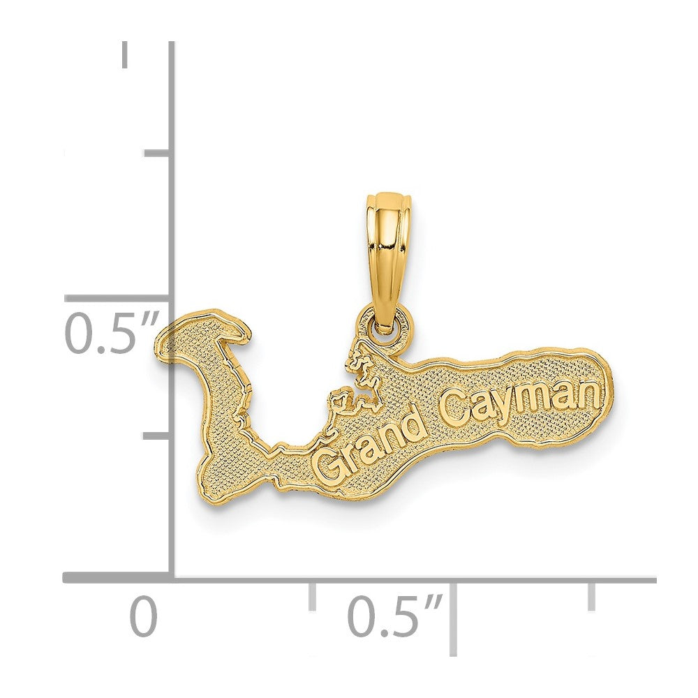 14K Gelbgold Grand Cayman Island Karte Charm
