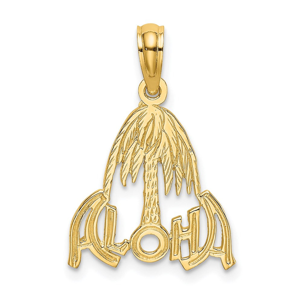 14K Gelbgold Aloha Palme Baum Charm