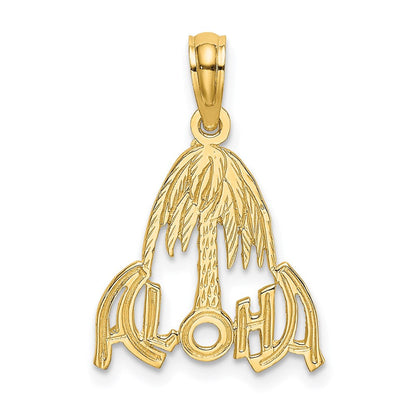 14K Gelbgold Aloha Palme Baum Charm