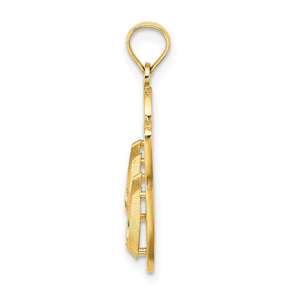 14K Gelbgold 3D "HAWAII ALOHA" Doppel-Flip-Flop-Charm