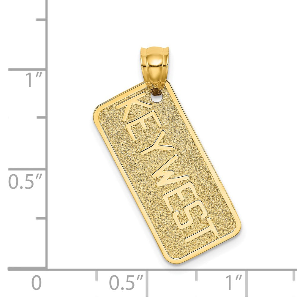 14 Karat Gelbgold KEY WEST Nummernschild-Charm