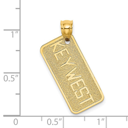 14 Karat Gelbgold KEY WEST Nummernschild-Charm