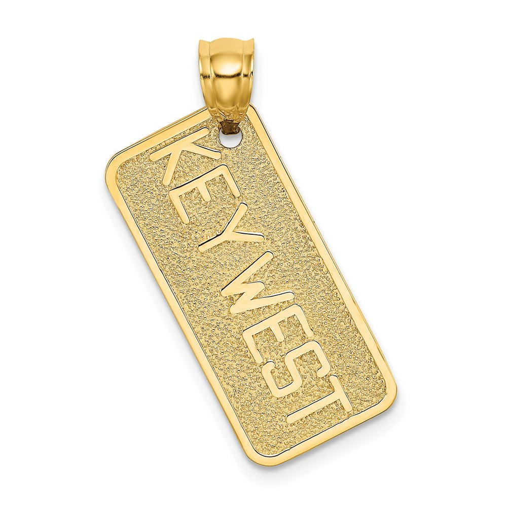 14 Karat Gelbgold KEY WEST Nummernschild-Charm