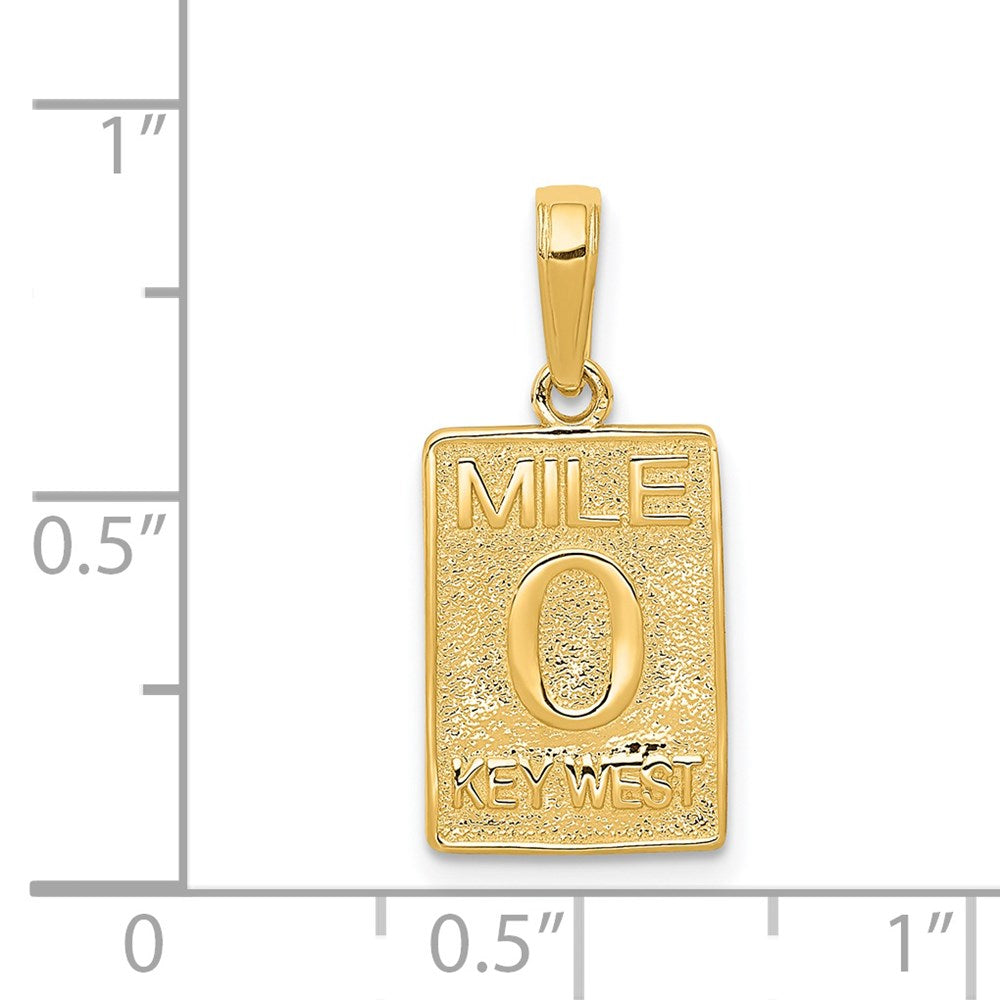 14K Gelbgold Meile 0 KEY WEST Meilenstein-Anhänger
