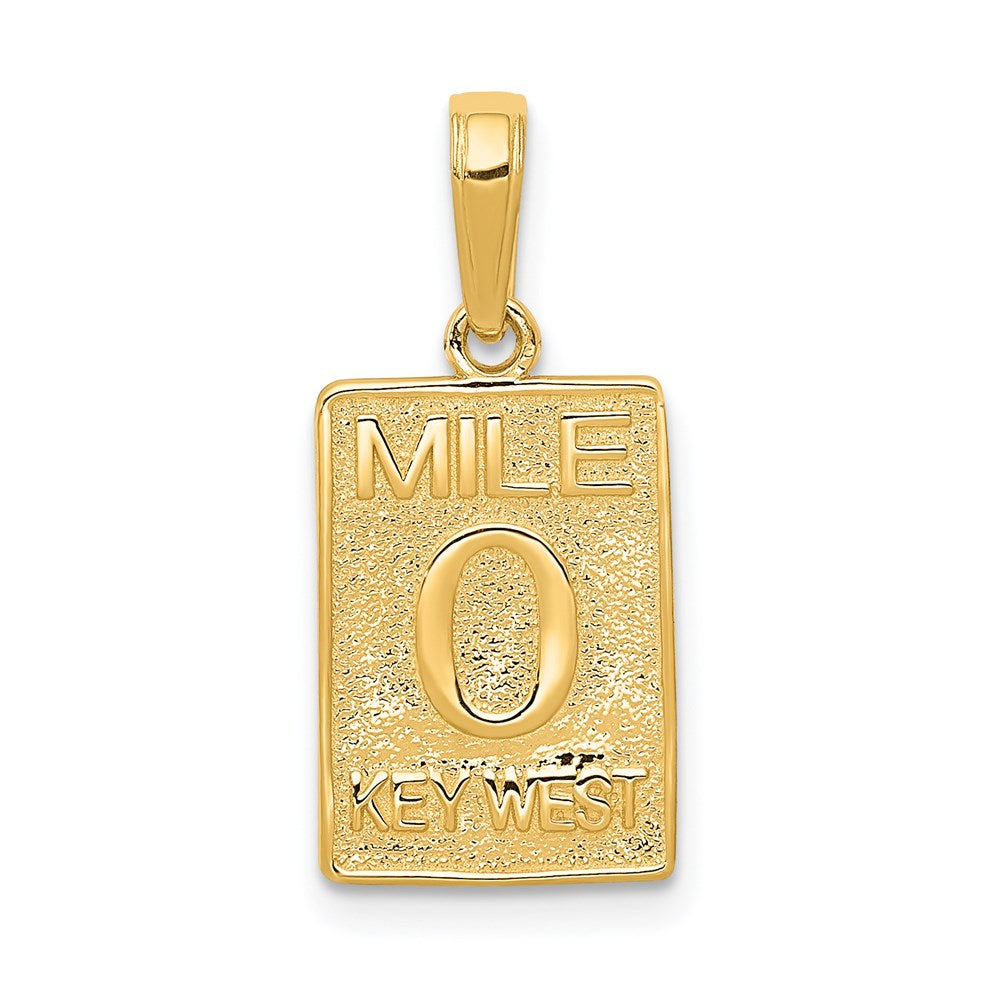 14K Gelbgold Meile 0 KEY WEST Meilenstein-Anhänger