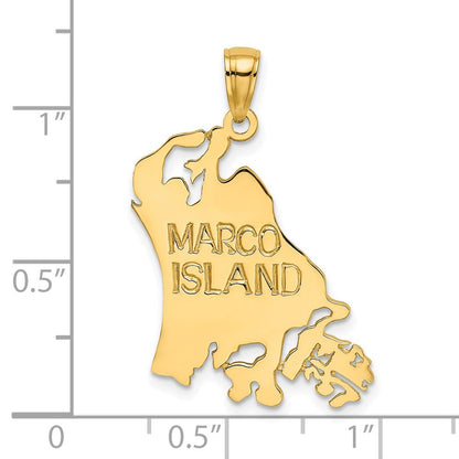 14K Gelbgold Charm „MARCO ISLAND“ mit Ausschnitten