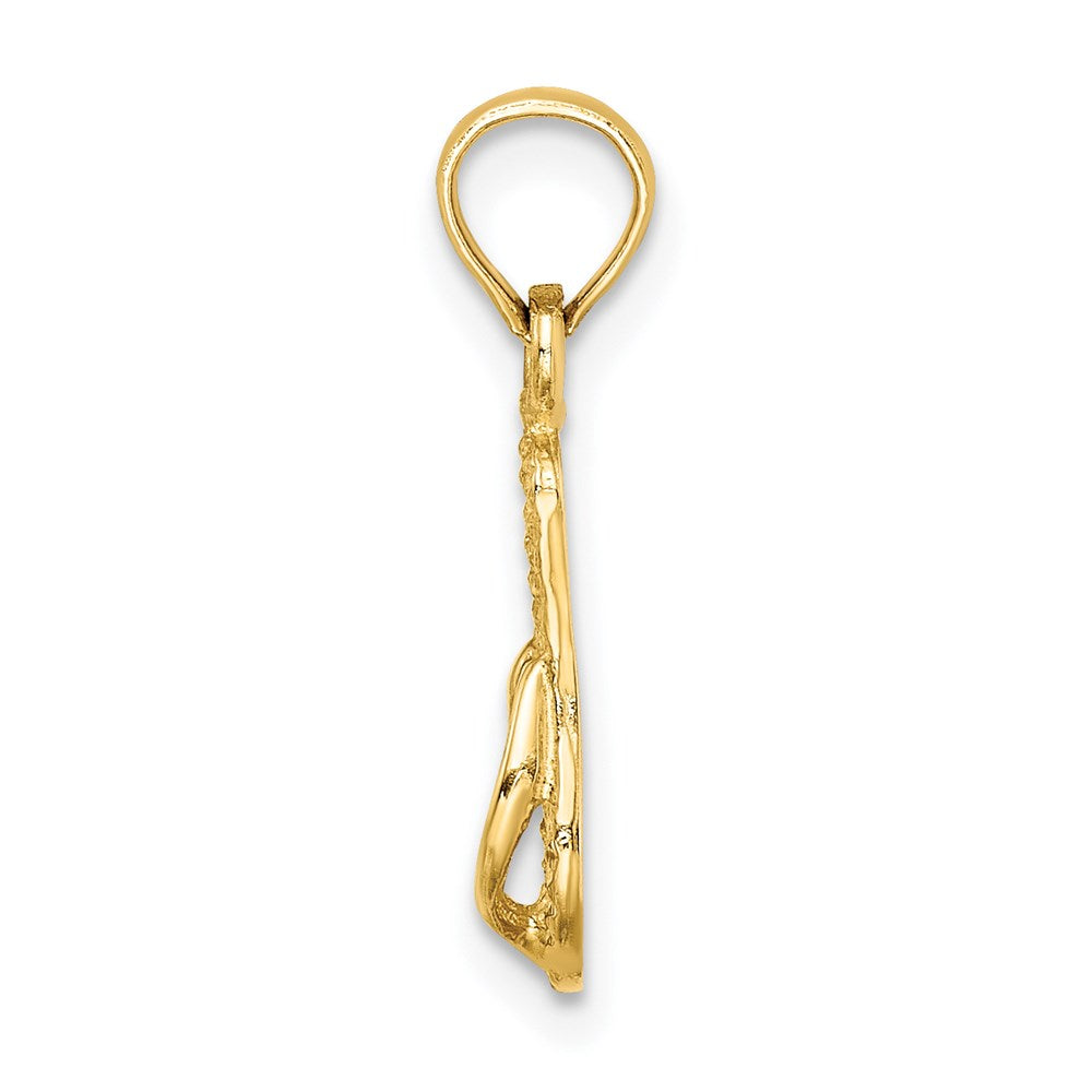 14K Gelbgold 3d Myrtle Beach Einfach Flip-flop Charm